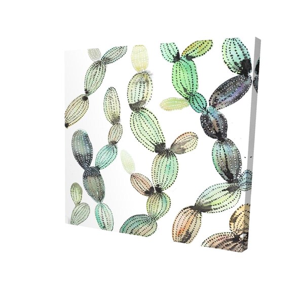 Begin Home Decor 12 x 12 in. Cactus Pattern-Print on Canvas - 2080-1212-FL314