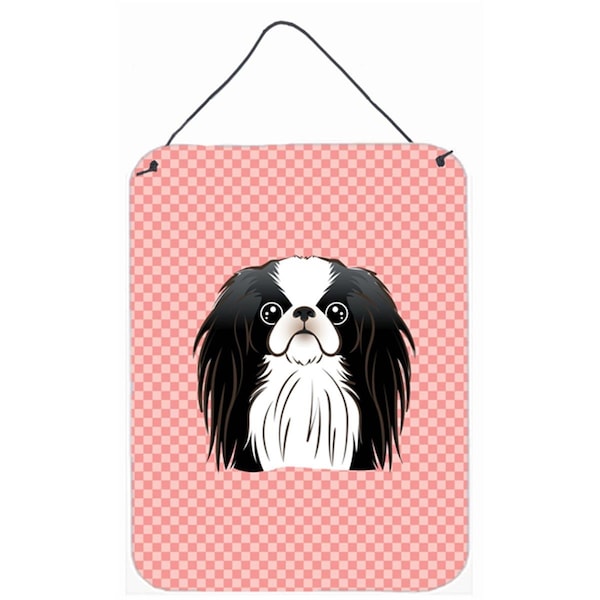 Carolines Treasures Checkerboard Pink Japanese Chin Wall and Door Hanging Prints - BB1230DS1216