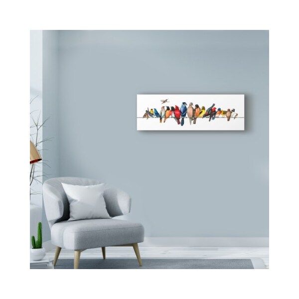 Trademark Fine Art Wendy Russell 'Large Bird Menagerie Ii' Canvas Art, 6x19 - WAG02571-C619GG