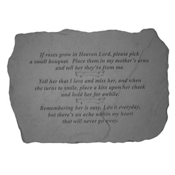 Kay Berry If Roses Grow in Heaven Memorial Stone - 65320