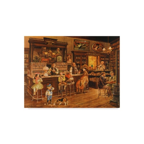Trademark Fine Art Lee Dubin 'Turn Of The Century Drug Store' Canvas Art, 14x19 - ALI42084-C1419GG
