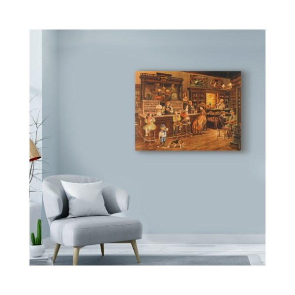 Trademark Fine Art Lee Dubin 'Turn Of The Century Drug Store' Canvas Art, 14x19 - ALI42084-C1419GG