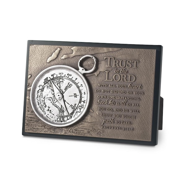 Lighthouse Christian Products Small Plaque - Moments of Faith-Compass - No. 20753 - 89341