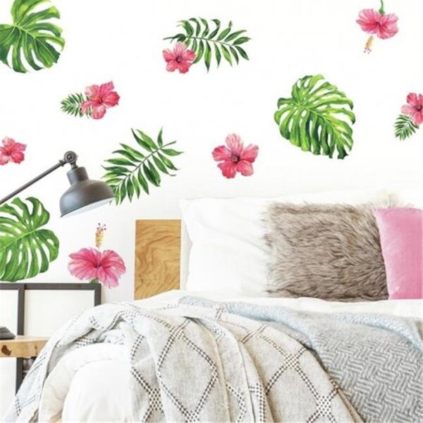 Roommates RoomMates RMK3904SCS Tropical Hibiscus Flower Peel & Stick Wall Decals - RMK3904SCS