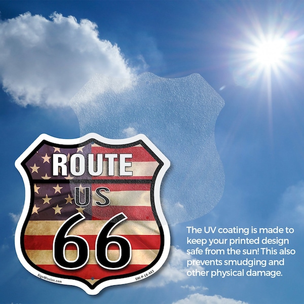 Signmission Route Us 66 Flag, 12 inch X 12 inch, Plastic Sign, 2PK - SHI-P-2PACK-12-483