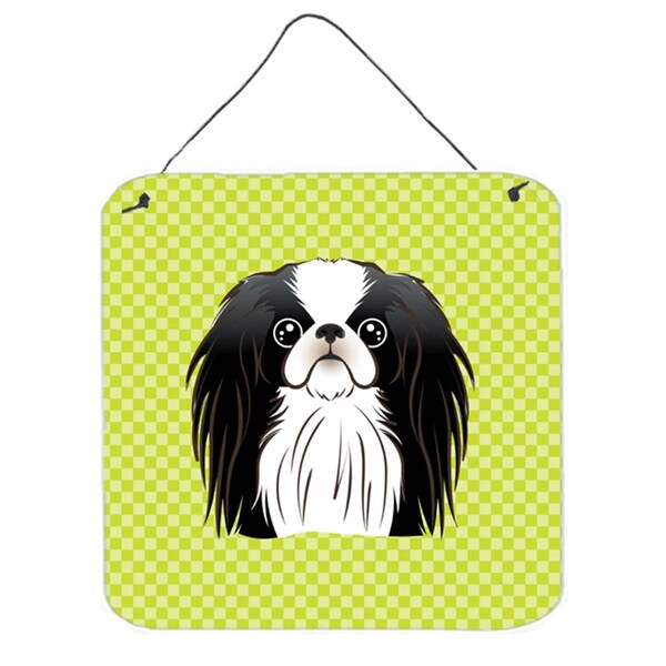 Micasa Checkerboard Lime Green Japanese Chin Aluminum Metal Wall Or Door Hanging Prints6 x 6 In. - MI759174