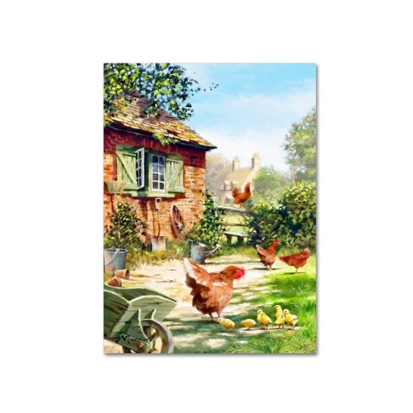 Trademark Fine Art The Macneil Studio 'Chicken And Hens' Canvas Art, 18x24 - ALI8539-C1824GG