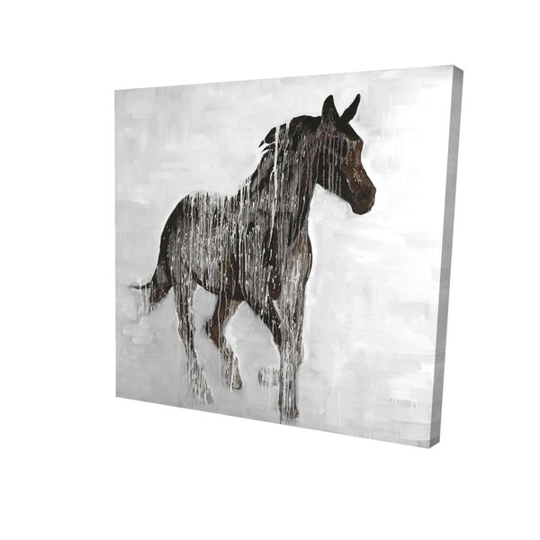 Begin Home Decor 32 x 32 in. Abstract Brown Horse-Print on Canvas - 2080-3232-AN298