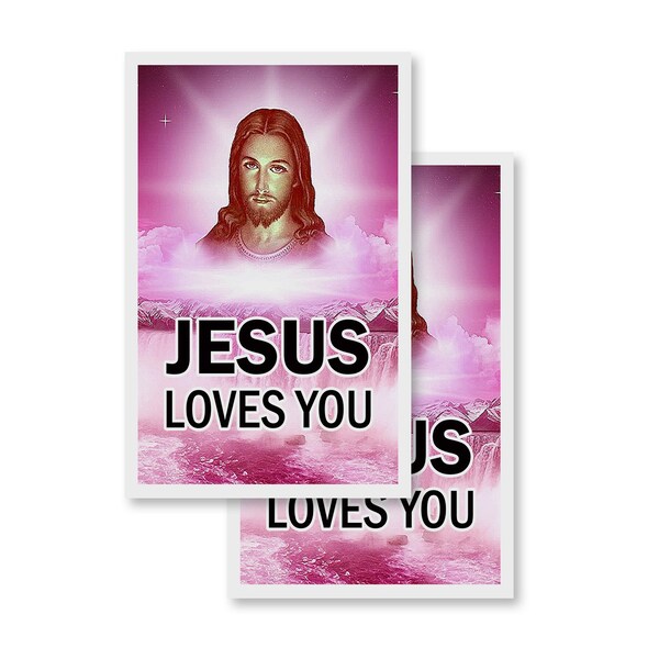 Signmission Jesus Loves You, Vinyl Decals Only 24 Inch x 36 Inch, Vinyl Decal, 2PK - DSB-2436-2PACK-JESUS LOVES YOU
