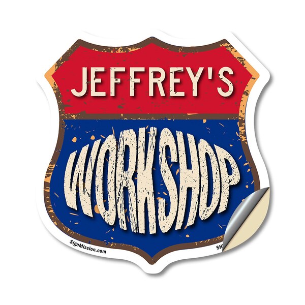 Signmission Jeffrey's Workshop, 12 Inch X 12 Inch, Vinyl Decal - SHI-D-12-489-JEFFREY