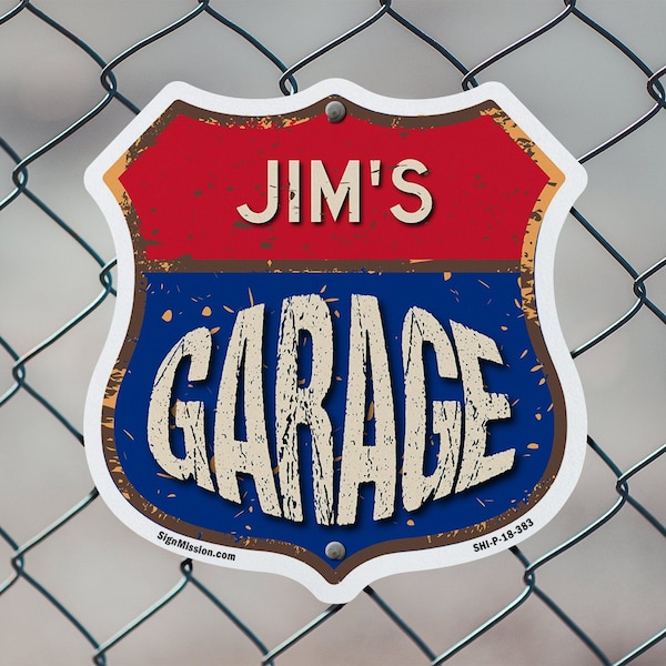 Signmission Jim's Garage, 18 inch X 18 inch, Plastic Sign, 2PK - SHI-P-2PACK-18-383-JIM
