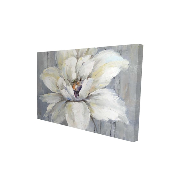Begin Home Decor 20 x 30 in. White Flower on Wood-Print on Canvas - 2080-2030-FL90
