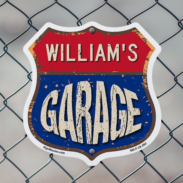 Signmission William's Garage, 12 Inch X 12 Inch, Plastic Sign - SHI-P-12-383-WILLIAM