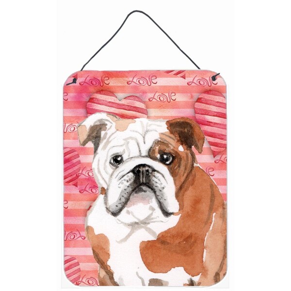 Carolines Treasures English Bulldog Love Wall or Door Hanging Prints - BB9486DS1216