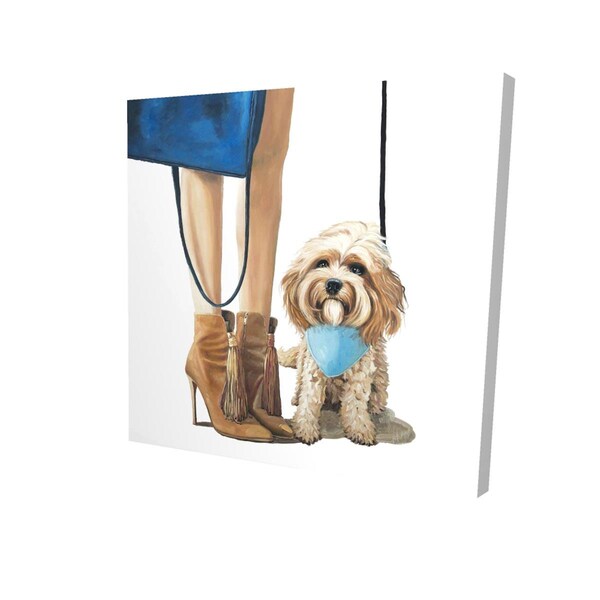 Begin Home Decor 12 x 12 in. Fashionable Cavoodle Dog-Print on Canvas - 2080-1212-FA45