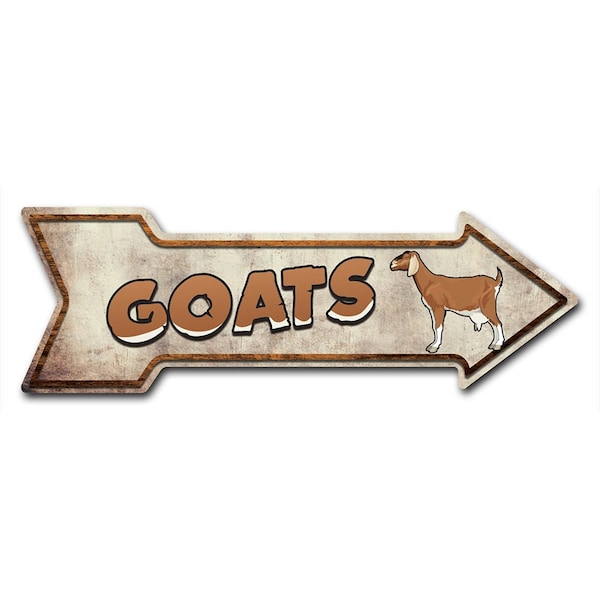 Signmission Goats Arrow Decal Funny Home Decor 18in Wide - D-A-999843