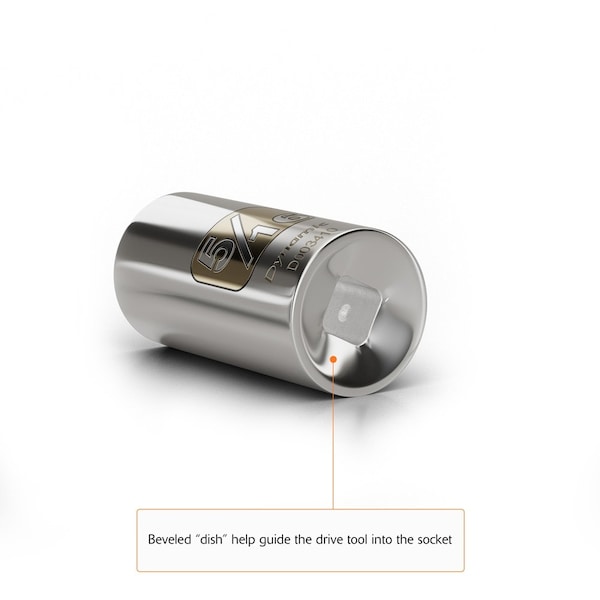 Dynamic Tools 1/4" Drive 12 Point SAE, 3/16" Standard Length, Chrome Socket - D003404