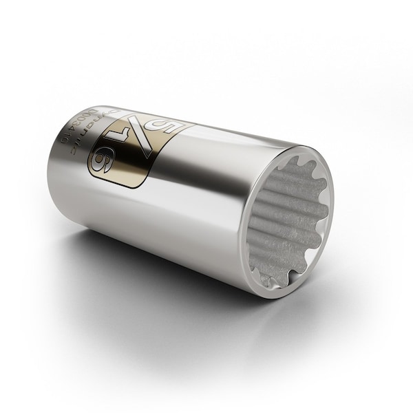 Dynamic Tools 1/4" Drive 12 Point SAE, 3/16" Standard Length, Chrome Socket - D003404