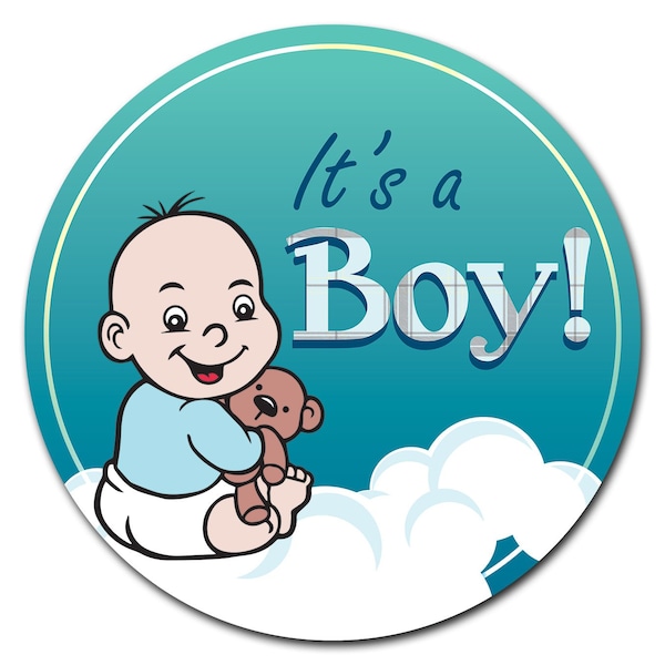 Signmission Its A Boy Circle Corrugated Plastic Sign - C-8-CIR-ITS A BOY