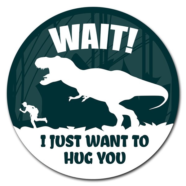 Signmission I Just Want To Hug You Circle Vinyl Laminated Decal - D-16-CIR-I JUST WANT TO HUG YOU