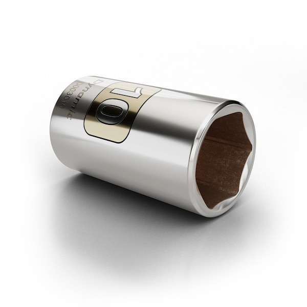 Dynamic Tools 1/4" Drive 6 Point Metric, 6mm Standard Length, Chrome Socket - D003006