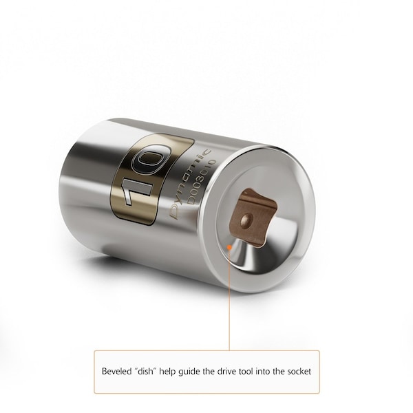 Dynamic Tools 1/4" Drive 6 Point Metric, 6mm Standard Length, Chrome Socket - D003006