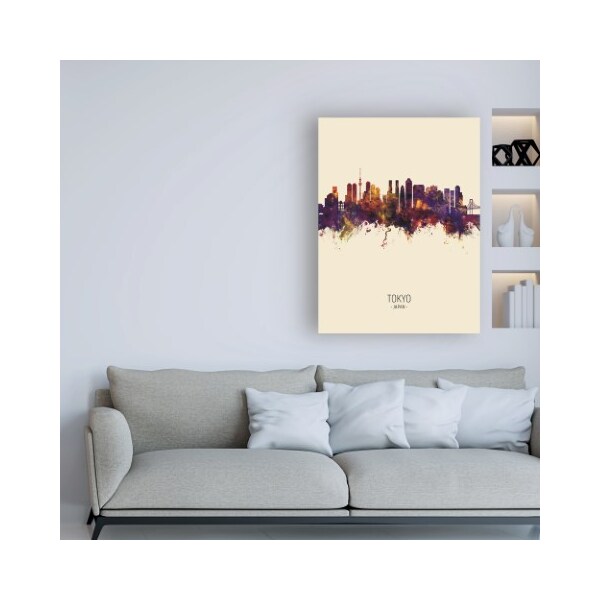 Trademark Fine Art Michael Tompsett 'Tokyo Japan Skyline Portrait III' Canvas Art, 14x19 - MT02830-C1419GG
