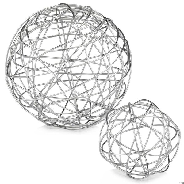 Homeroots 12 x 12 x 12 in. Silver Guita Extra Large Wire Sphere - 354742