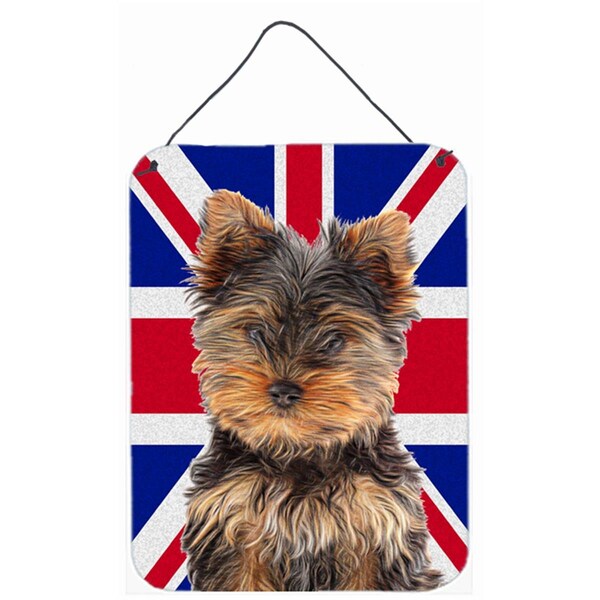 Micasa Yorkie Puppy & Yorkshire Terrier with English Union Jack British Flag Wall or Door Hanging Prints - MI250084