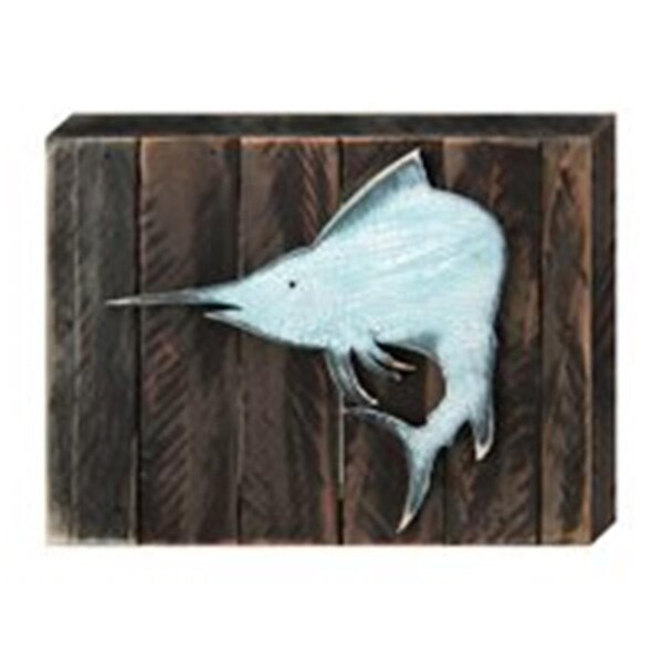 Designocracy Vintage Swordfish Tropical Art on Board Wall Decor - 9853318