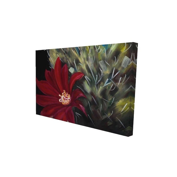 Fondo 12 x 18 in. Echinopsis Red Cactus Flower-Print on Canvas - FO2783933