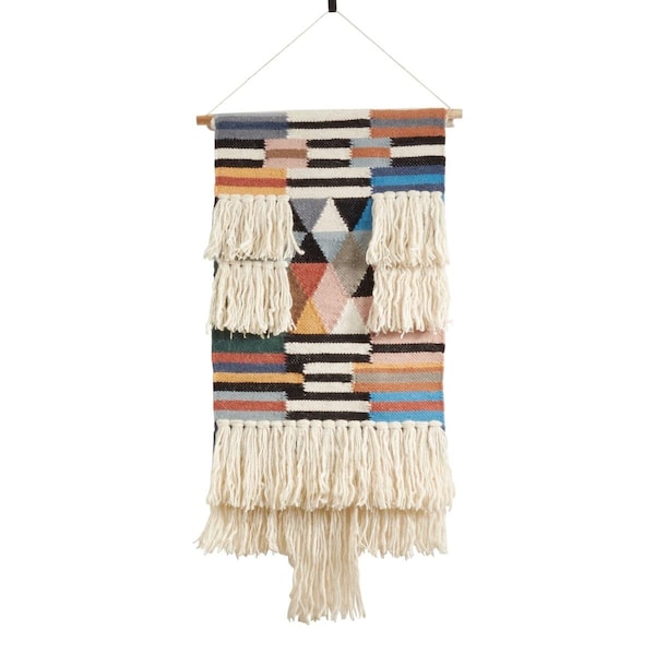 Rlm Distribution SARO Textured Woven Wall Hanging with Fringe Design - HO2658448