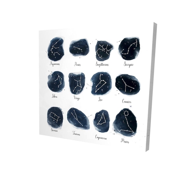 Fondo 16 x 16 in. Constellations Zodiac Signs-Print on Canvas - FO3332045