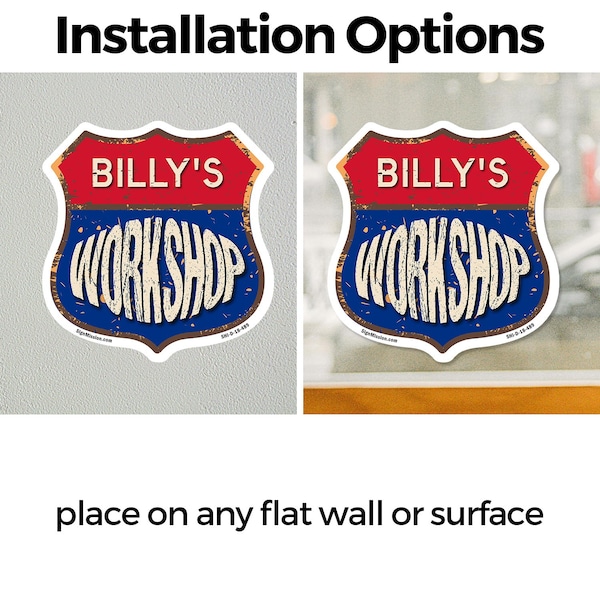 Signmission Billy's Workshop, 6 inch X 6 inch, Vinyl Decal, 5PK - SHI-D-5PACK-6-489-BILLY
