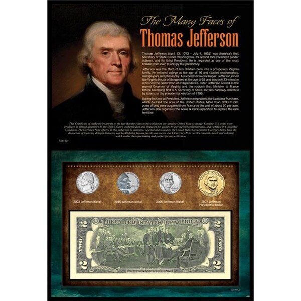 Upm Global Llc UPM Global LLC 12414 Many Faces of Thomas Jefferson Coin & Currency - 12414