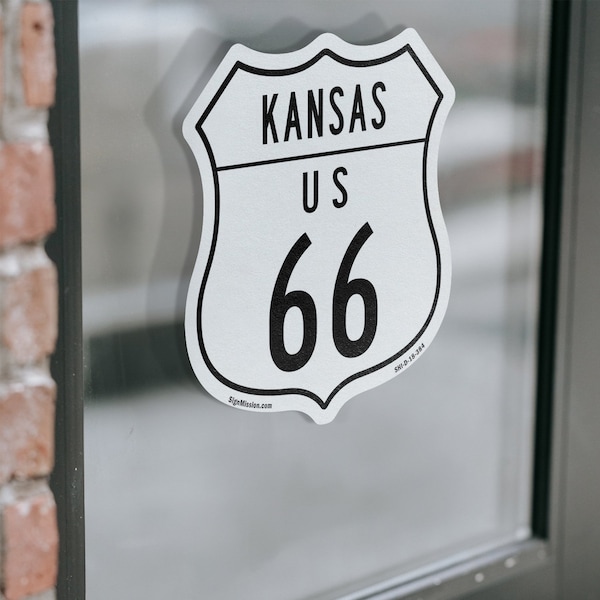 Signmission Kansas Route Marker Shield Sign Us 66, 4 inch X 4 inch, Vinyl Decal, 5PK - SHI-D-5PACK-4-384