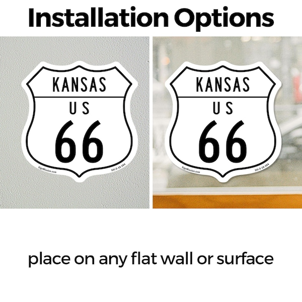 Signmission Kansas Route Marker Shield Sign Us 66, 4 inch X 4 inch, Vinyl Decal, 5PK - SHI-D-5PACK-4-384