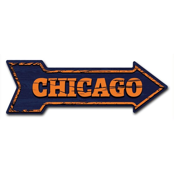 Signmission Chicago 2 Arrow Decal Funny Home Decor 30in Wide - D-A-10-999919
