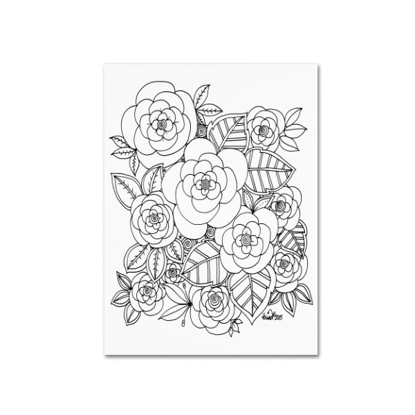 Trademark Fine Art KCDoodleArt 'Flower Design 2' Canvas Art, 35x47 - ALI3590-C3547GG