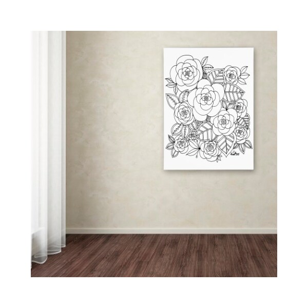 Trademark Fine Art KCDoodleArt 'Flower Design 2' Canvas Art, 35x47 - ALI3590-C3547GG