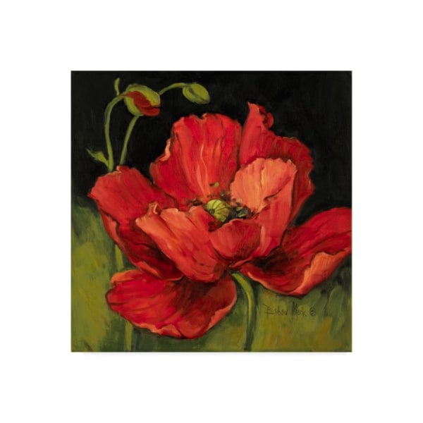 Trademark Fine Art Barbara Mock ' Poppy Blossom' Canvas Art, 18x18 - ALI39104-C1818GG