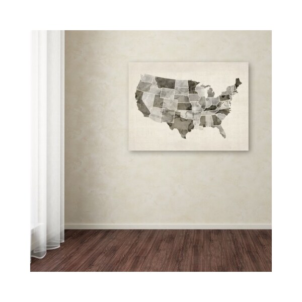 Trademark Fine Art Michael Tompsett 'United States Watercolor Map' Canvas Art, 35x47 - MT0484-C3547GG