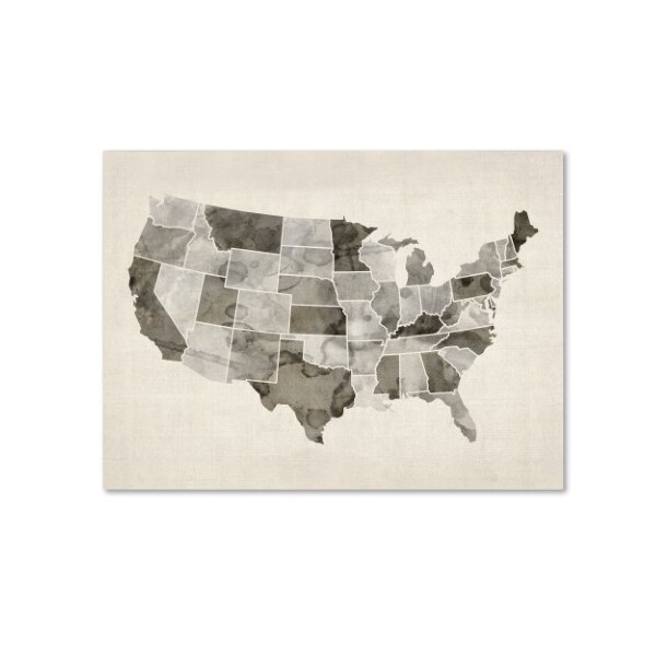 Trademark Fine Art Michael Tompsett 'United States Watercolor Map' Canvas Art, 35x47 - MT0484-C3547GG