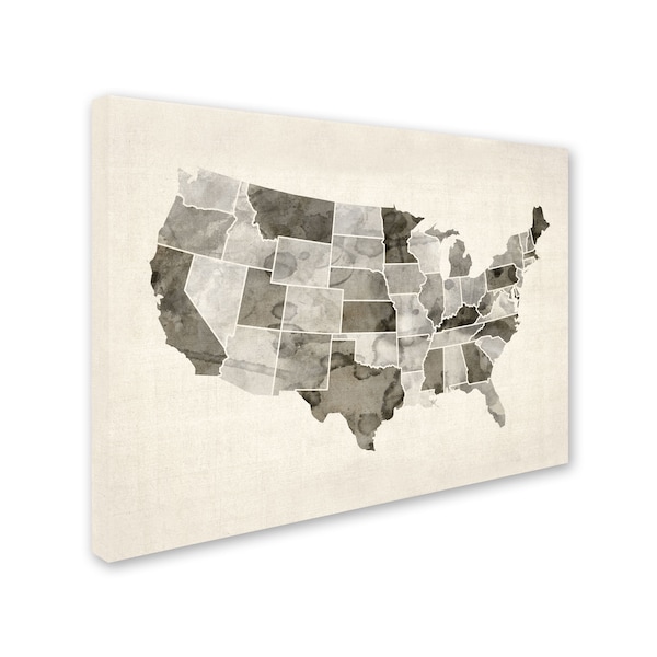 Trademark Fine Art Michael Tompsett 'United States Watercolor Map' Canvas Art, 35x47 - MT0484-C3547GG