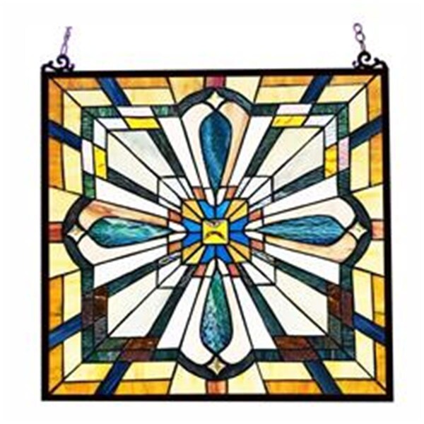 Chloe Lighting 20 in. Archie Tiffany-Style Mission Stained Glass Window Panel, Multi Color - CH1P450GM20-GPN