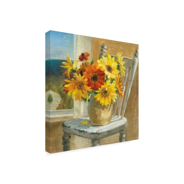Trademark Fine Art Danhui Nai 'Sunflowers By The Sea Crop' Canvas Art, 14x14 - WAP10678-C1414GG