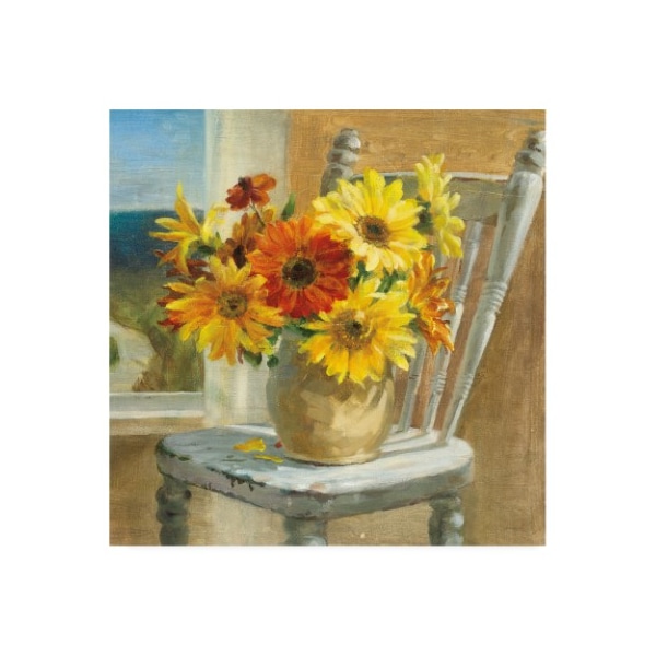 Trademark Fine Art Danhui Nai 'Sunflowers By The Sea Crop' Canvas Art, 14x14 - WAP10678-C1414GG