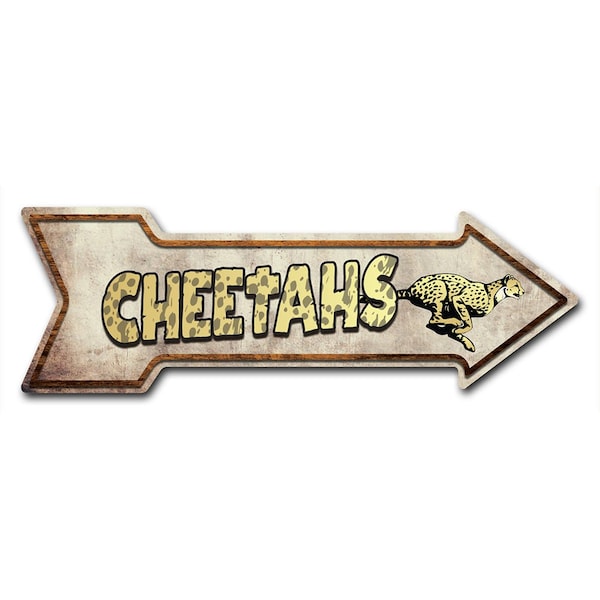 Signmission Cheetahs Arrow Decal Funny Home Decor 24in Wide - D-A-8-999920
