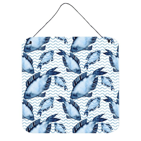 Carolines Treasures Beach Watercolor Fishes Wall or Door Hanging Prints, 6 x 6 in. - BB7532DS66