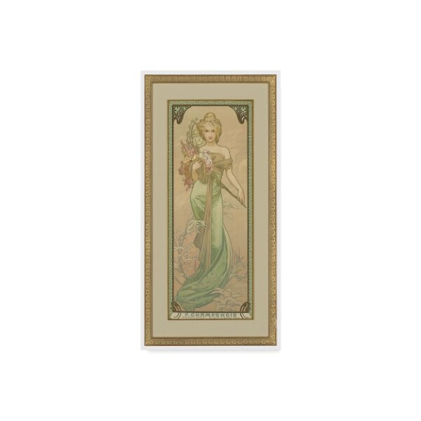 Trademark Fine Art Alphonse Marie Mucha 'Four Seasons: Spring, 1900' Canvas Art, 10x19 - BL02331-C1019GG
